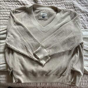 American Eagle Outfitters Cream V-Neck Sweater